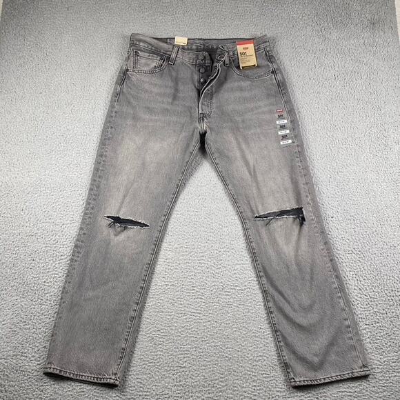 Levi's 93" 501 Original Button Fly Straight Fit Jeans Men's 33x30 Gray New - Picture 1 of 14